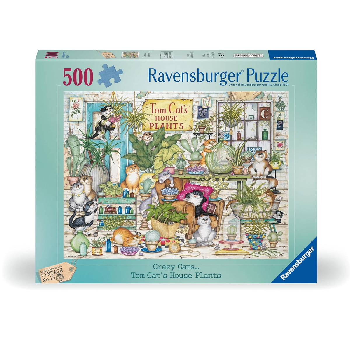 Rompecabezas 500 piezas Casa de gatos y plantas de Ravensburger