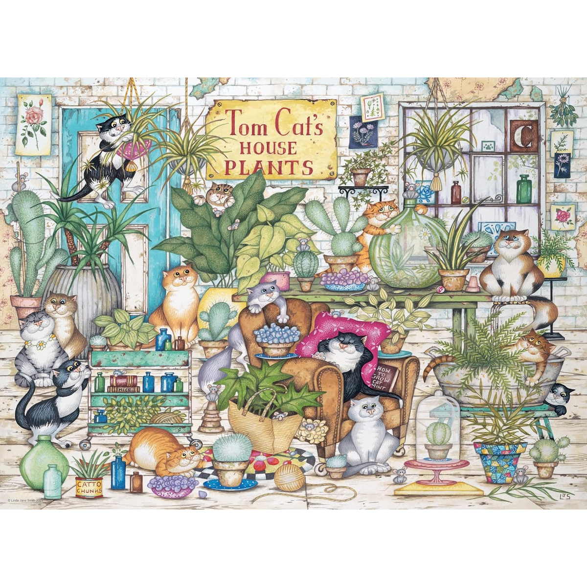 Rompecabezas 500 piezas Casa de gatos y plantas de Ravensburger – vista 2