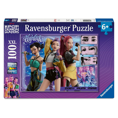 Rompecabezas 100 piezas fans felices Cazadoras KPOP Demon Hunters de Ravensburger