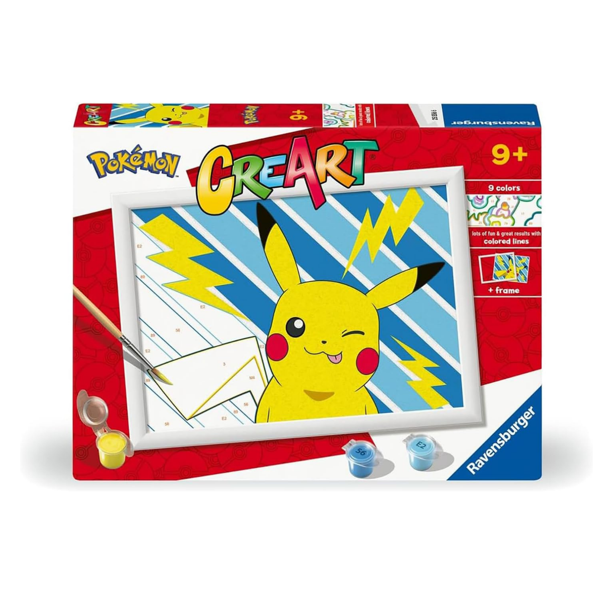 Lienzo para pintar por números Pikachu sonriente Pokémon de Ravensburger