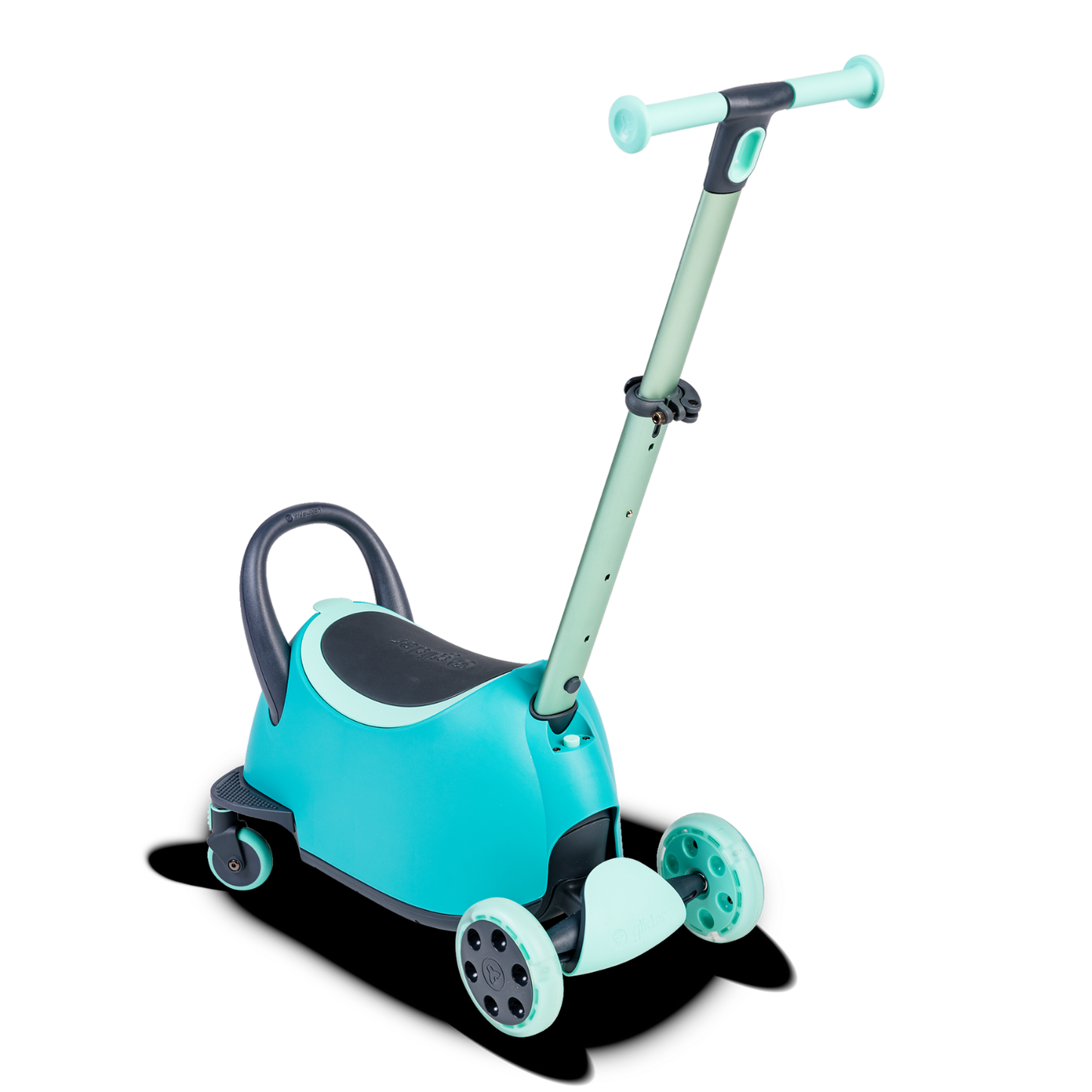 Yvolution correpasillos y scooter YGlider LUNA 3 en 1 con ruedas LED color verde, 10 meses a 10 años