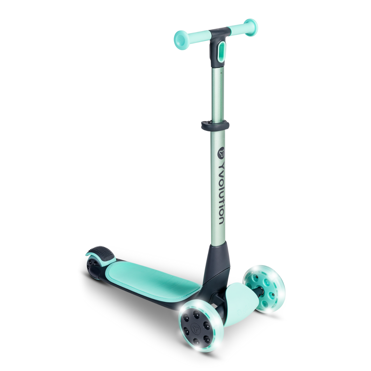 Yvolution correpasillos y scooter YGlider LUNA 3 en 1 con ruedas LED color verde, 10 meses a 10 años