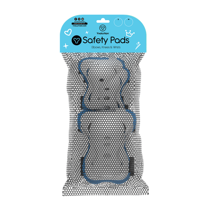 Yvolution set de coderas, rodilleras y muñequeras de seguridad - talla S, color azul