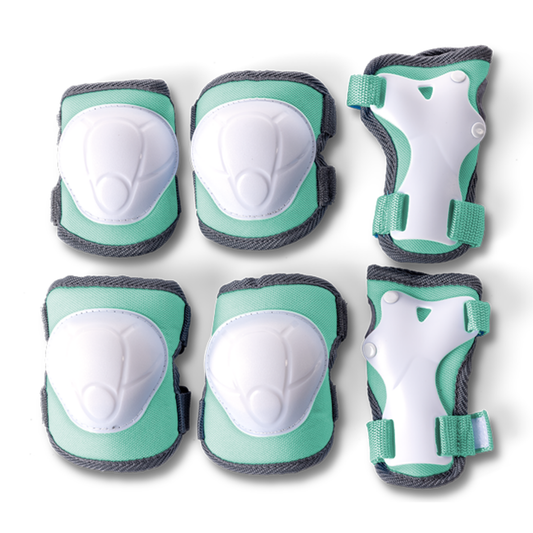 Yvolution set de coderas, rodilleras y muñequeras de seguridad - talla S, color verde