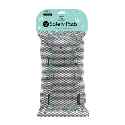 Yvolution set de coderas, rodilleras y muñequeras de seguridad - talla S, color verde