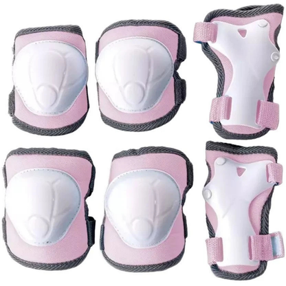 Yvolution set de coderas, rodilleras y muñequeras de seguridad - talla S, color rosa
