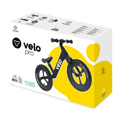 Yvolution bicicleta de balance Velo PRO negro, 3 a 5 años