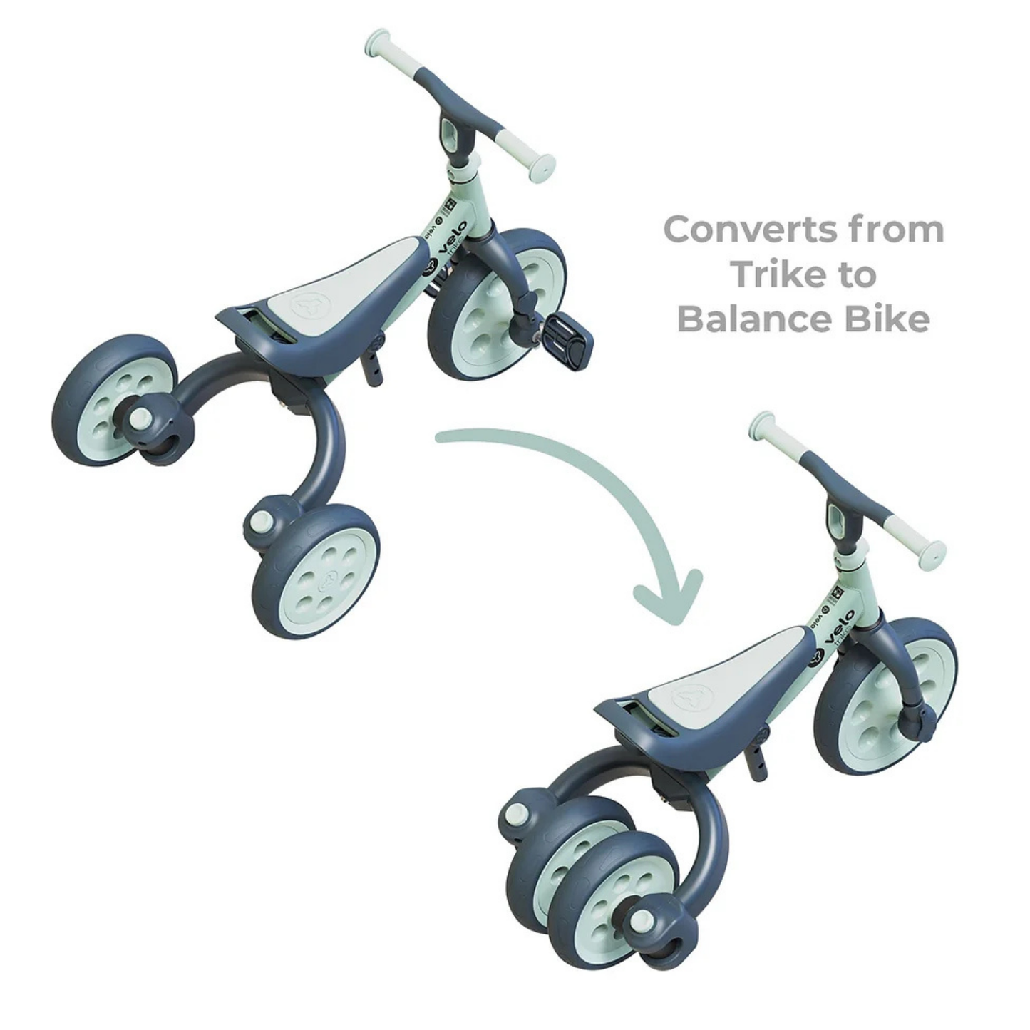 Yvolution triciclo y bicicleta de balance Velo Trike 2 en 1 color verde, 18 meses a 3 años