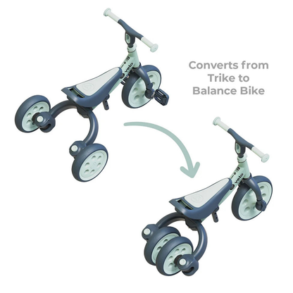 Yvolution triciclo y bicicleta de balance Velo Trike 2 en 1 color verde, 18 meses a 3 años