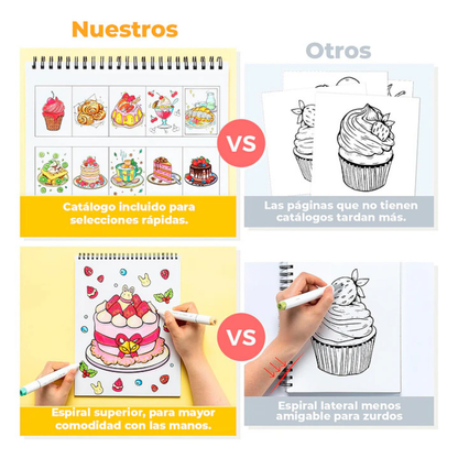 Ohuhu Libro para colorear doble cara a prueba de sangrado modelo Enjoy the sweet moment