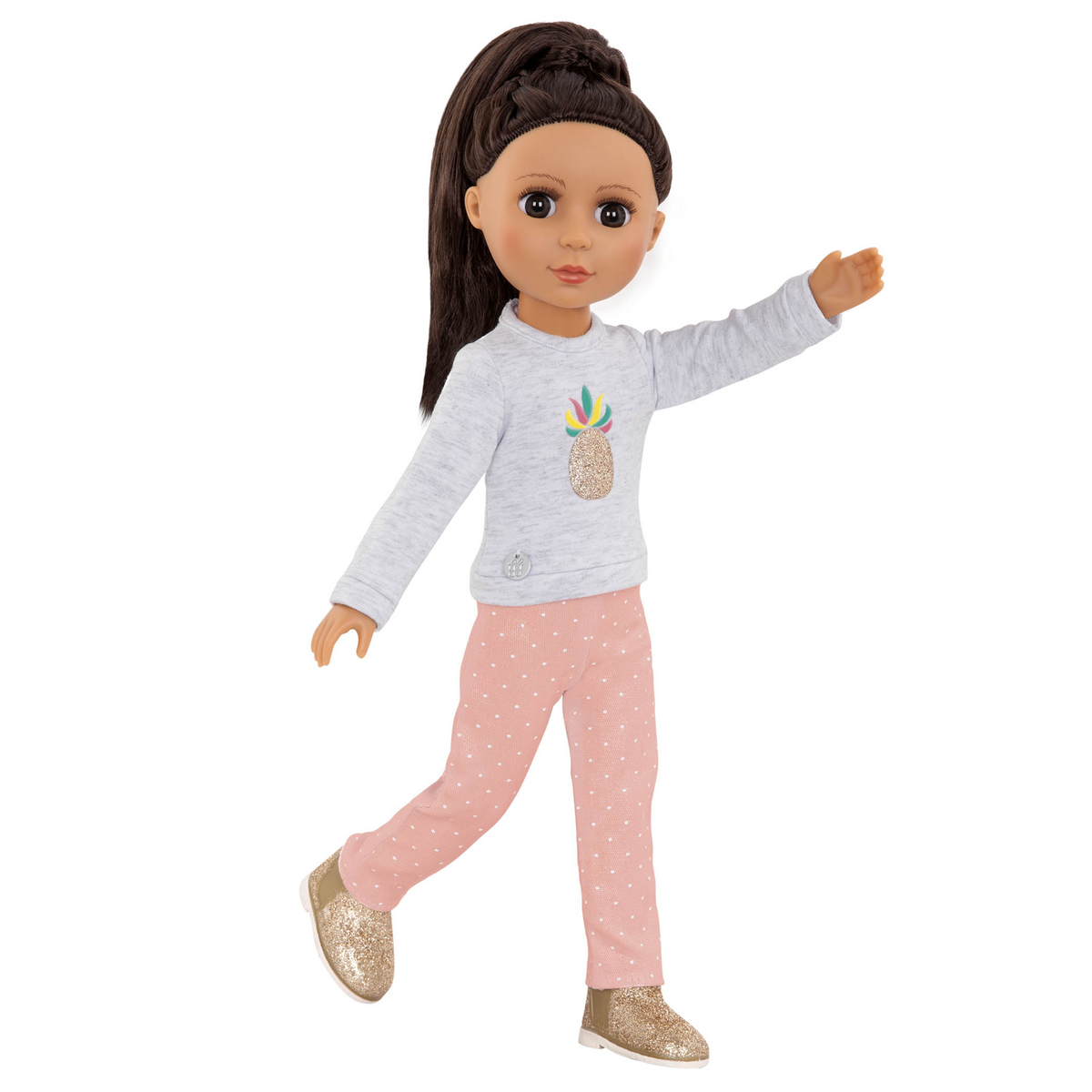 Outfit polo gris de piña Glitter Girls