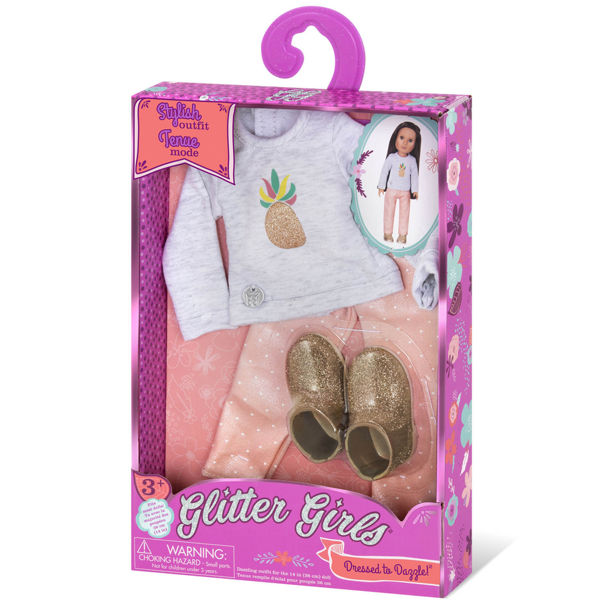 Outfit polo gris de piña Glitter Girls