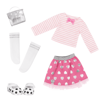 Outfit deluxe falda de corazones Glitter Girls