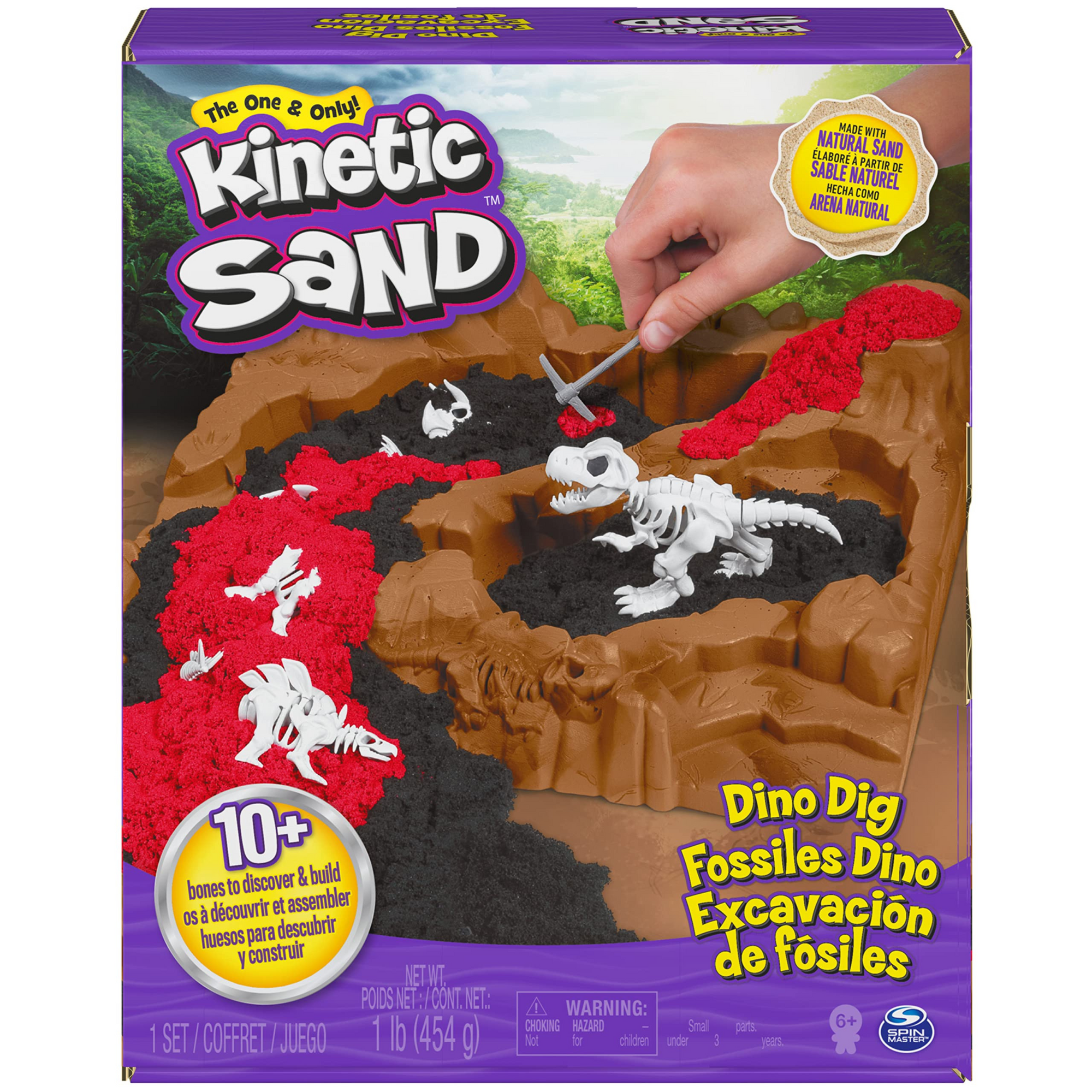Kinetic Sand set de excavación de dinosaurios con accesorios
