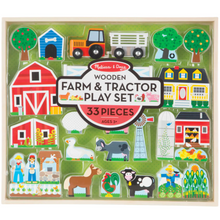 Set de piezas de madera deluxe granja y tractor