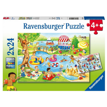 Rompecabezas 2x24 piezas Nadando en el lago