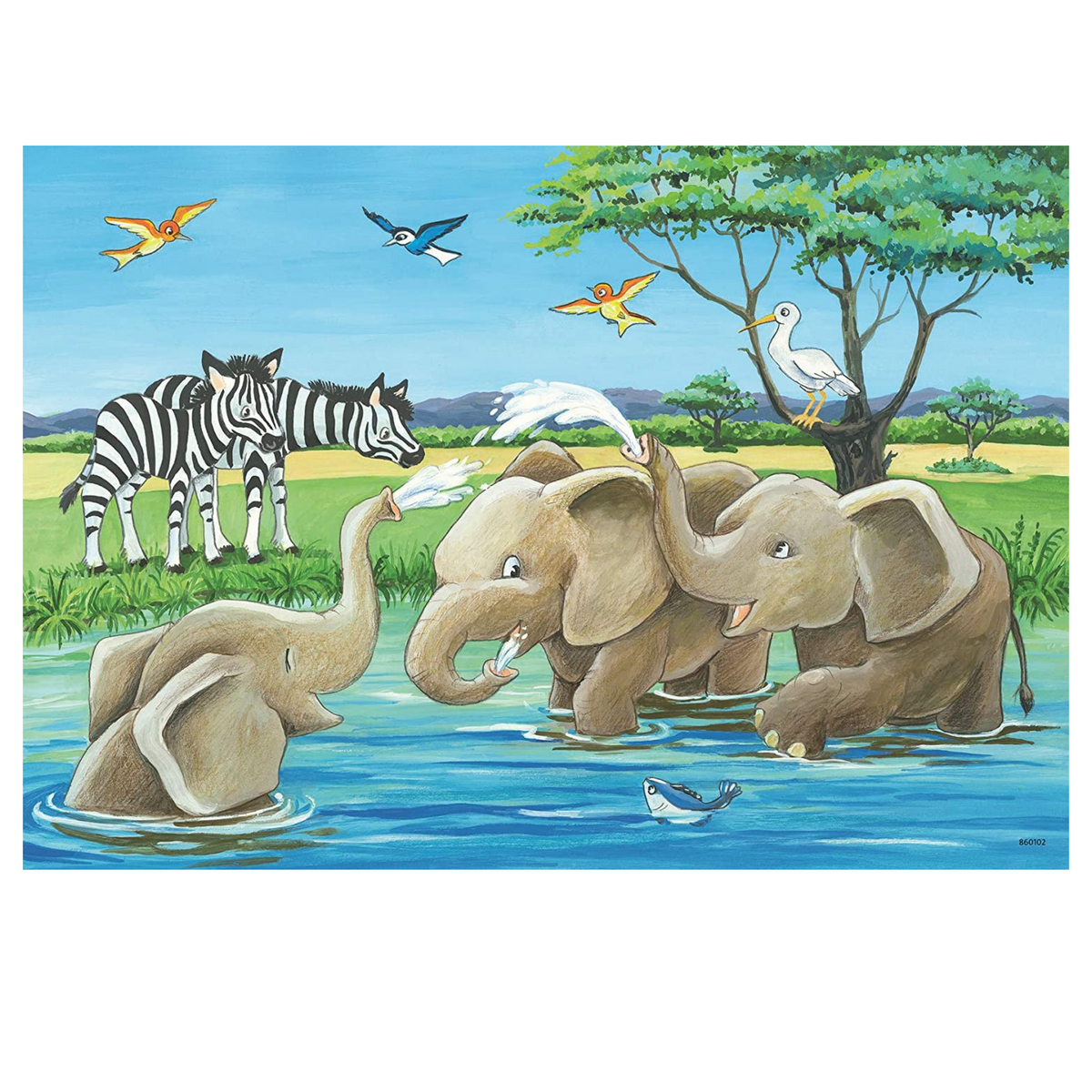 Rompecabezas 2x12 Safari bebé de Ravensburger