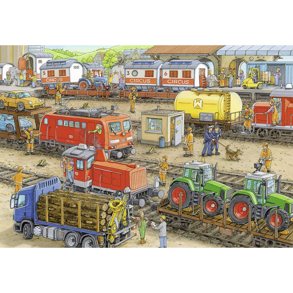 Rompecabezas 2x24 piezas Estación de tren de Ravensburger