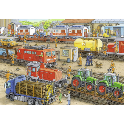 Rompecabezas 2x24 piezas Estación de tren de Ravensburger