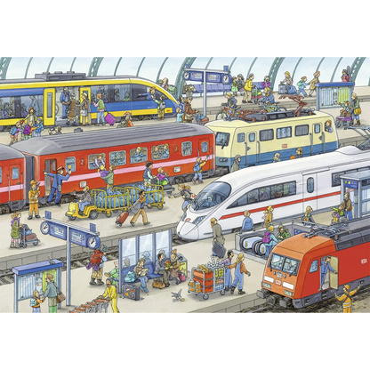 Rompecabezas 2x24 piezas Estación de tren de Ravensburger – vista 2