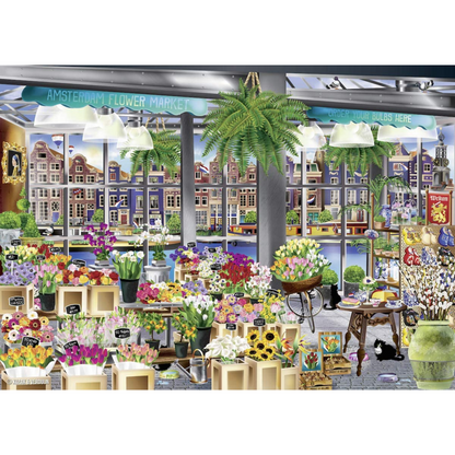 Rompecabezas 1000 pz mercado de flores Amsterdam