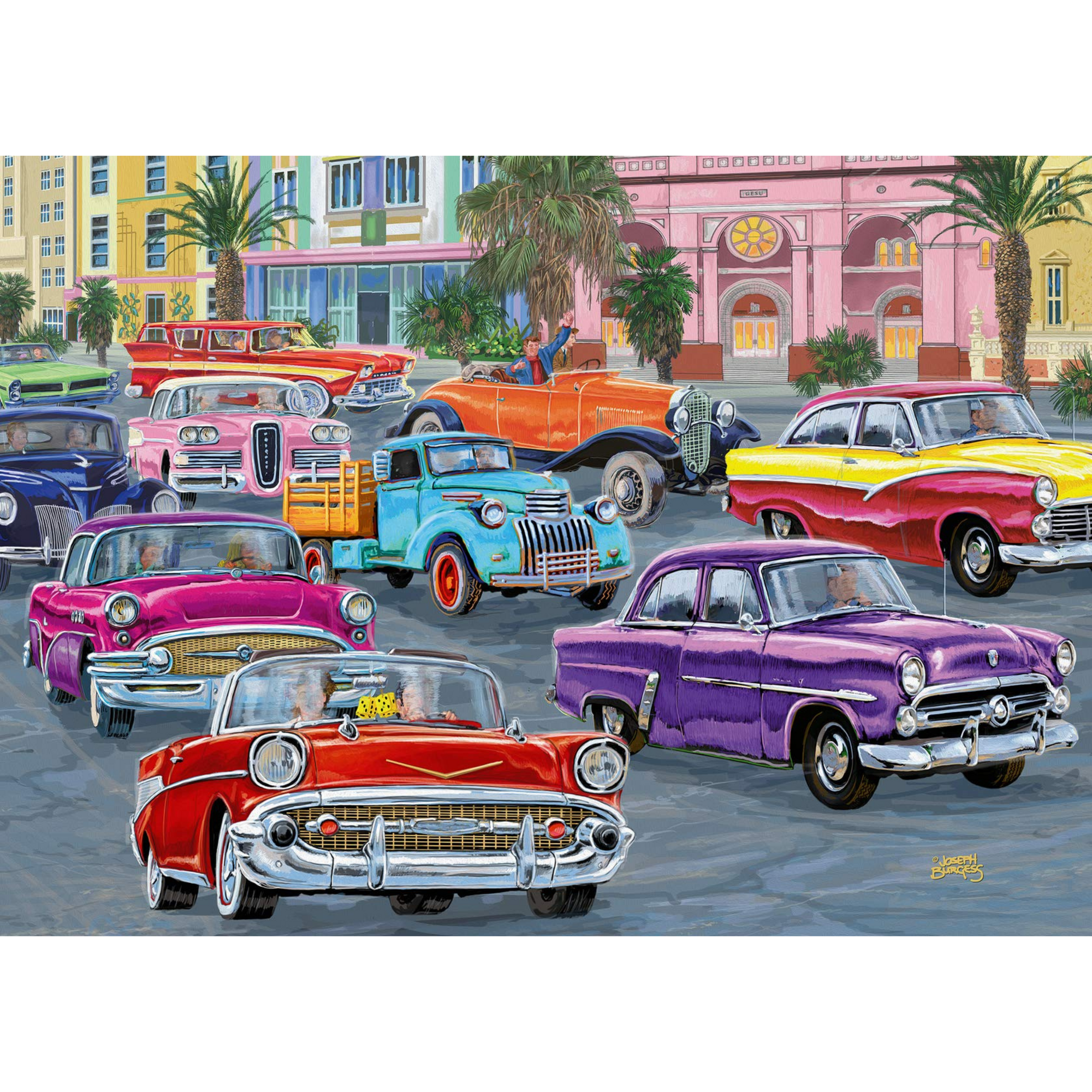 Rompecabezas 500 piezas Autos vintage de colores