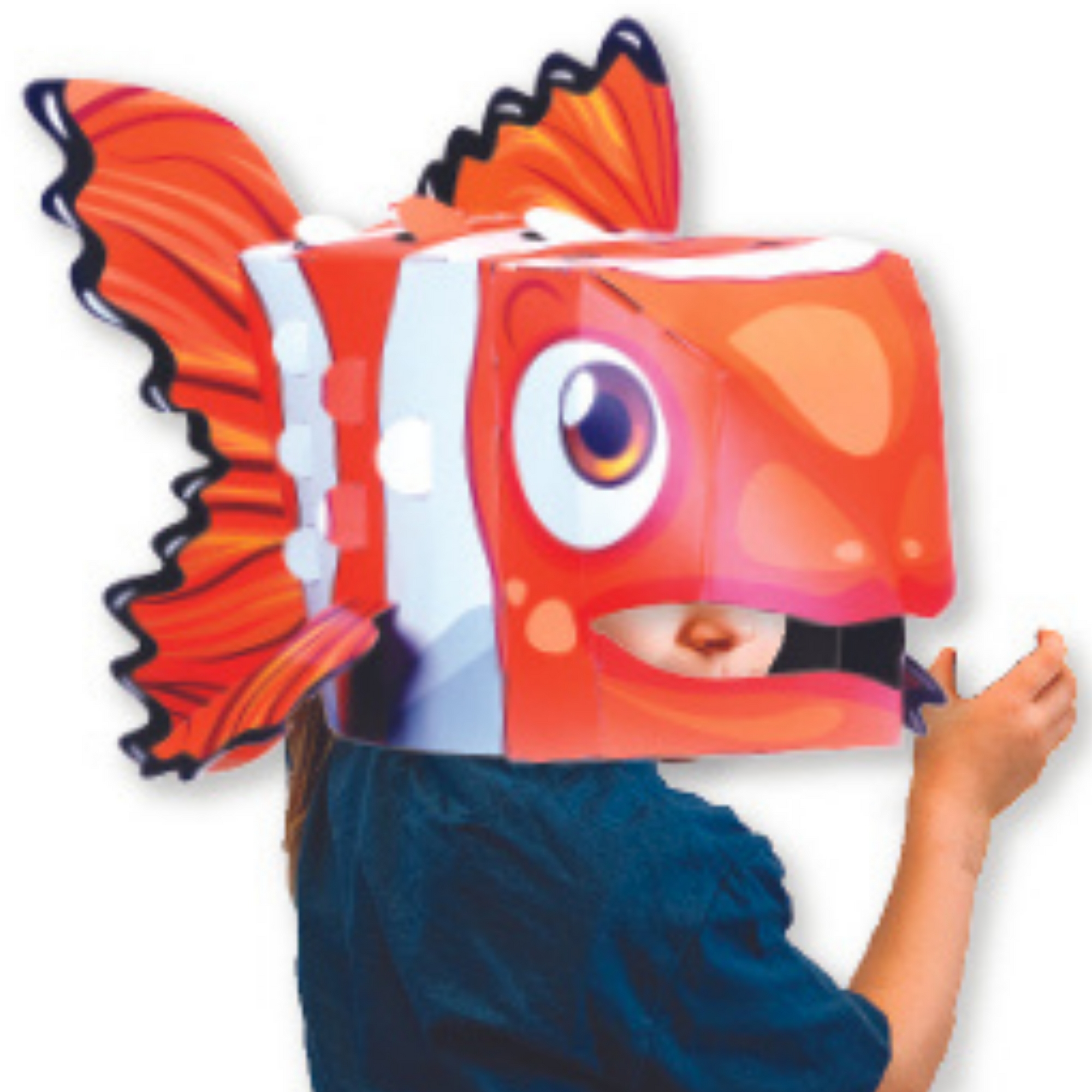 Máscara 3D para armar modelo pez payaso