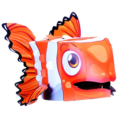 Máscara 3D para armar modelo pez payaso